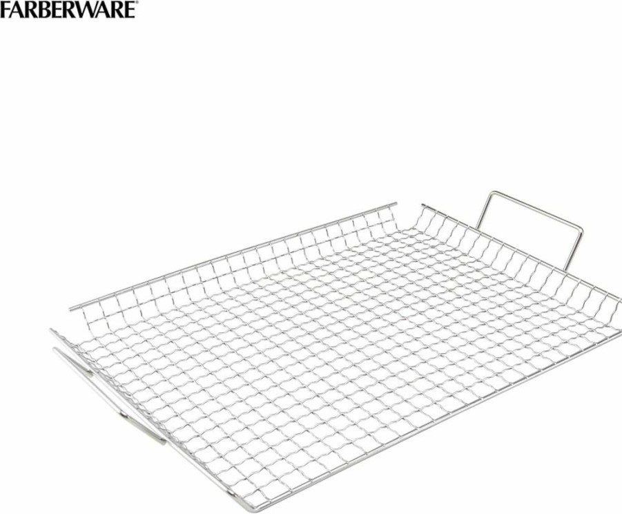 Farberware Stainless Steel Grill Topper for BBQ, 19 x 12 Inches, Durable Wire Cooking Grid