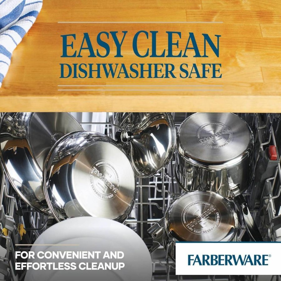 Farberware 2-Quart Stainless Steel Saucepan with Mirror Satin Finish & Lid, Silver - Classic Cookware for Sauces and More