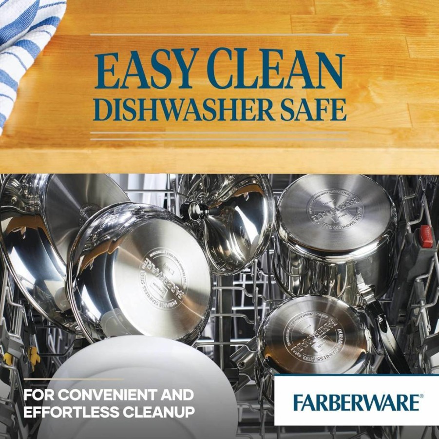 Farberware 3-Quart Stainless Steel Saucepan with Lid - Classic Silver Cookware for Professional & Home Cooking