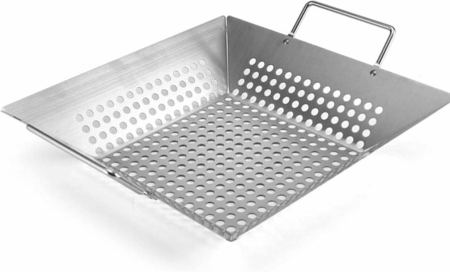 Farberware Stainless Steel BBQ Grill Topper, 14.75 x 12 Inch Square Wire Cooking Grate for Outdoor Grilling