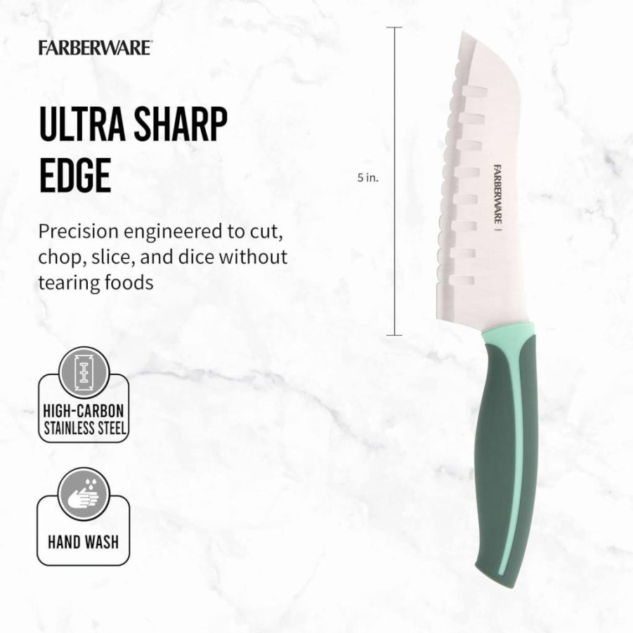 Farberware 2-Piece Precise Slice Parer Knife Set, Blue - Sharp Kitchen Knives for Peeling & Slicing