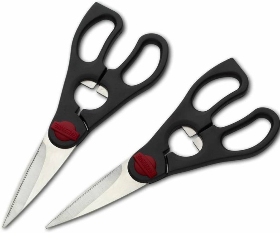 Farberware Black Stainless Steel Utility Shears - 2-Piece Heavy Duty Kitchen Scissors for Cutting Meat, Herbs, Poultry