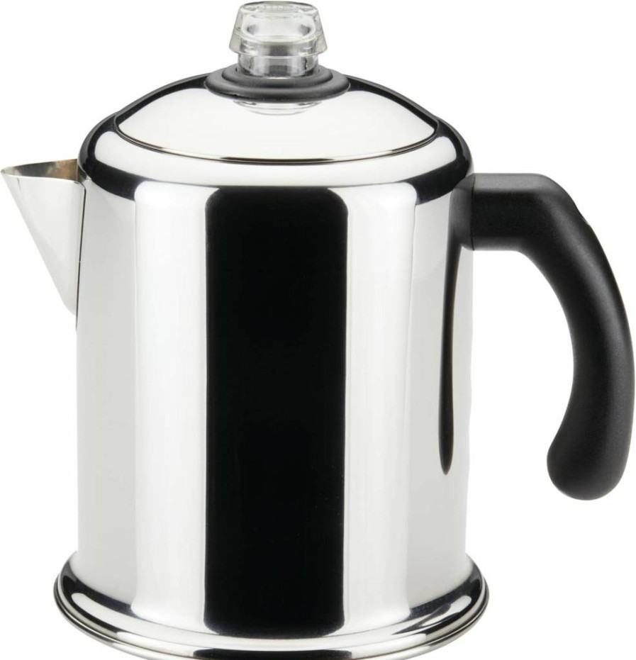 Farberware Classic Stainless Steel 12-Cup Coffee Percolator - Yosemite Silver Coffee Maker, Durable & Easy Brew