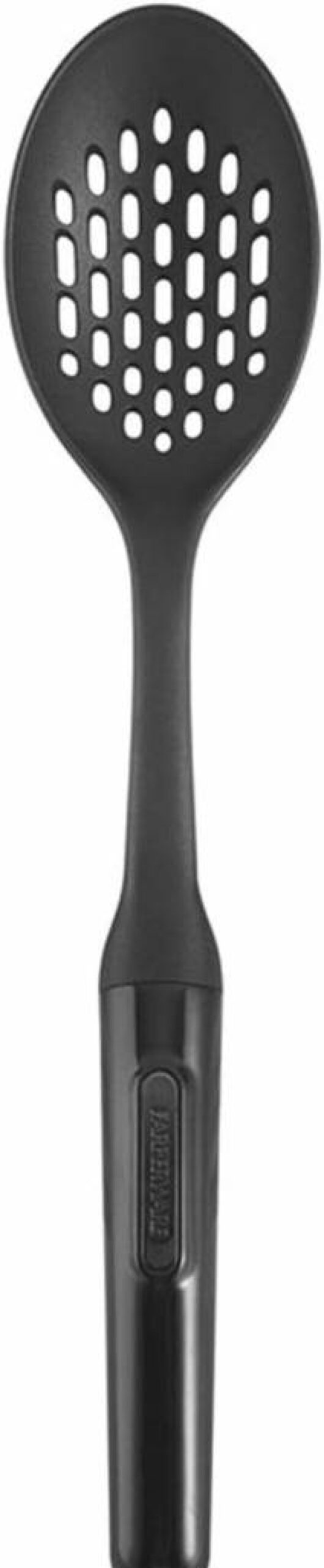 Farberware Pro Slotted Spoon 5211440 - 12-Inch Black Nylon Cooking Spoon for Safe Non-Stick Cookware - Heat-Resistant Kitchen Utensil for Serving, Stirring, and Draining