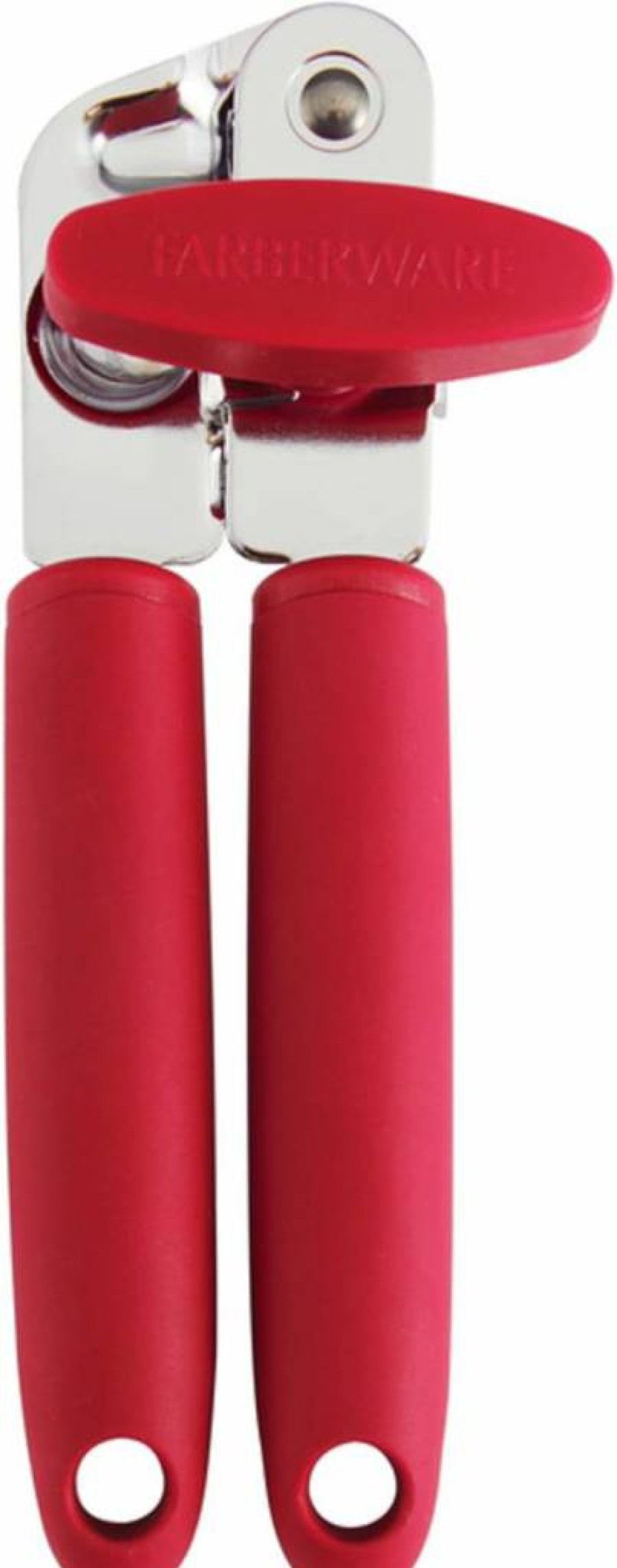 Farberware Red Soft Grip Can Opener - Easy-Open Comfort Handle, Durable Kitchen Tool