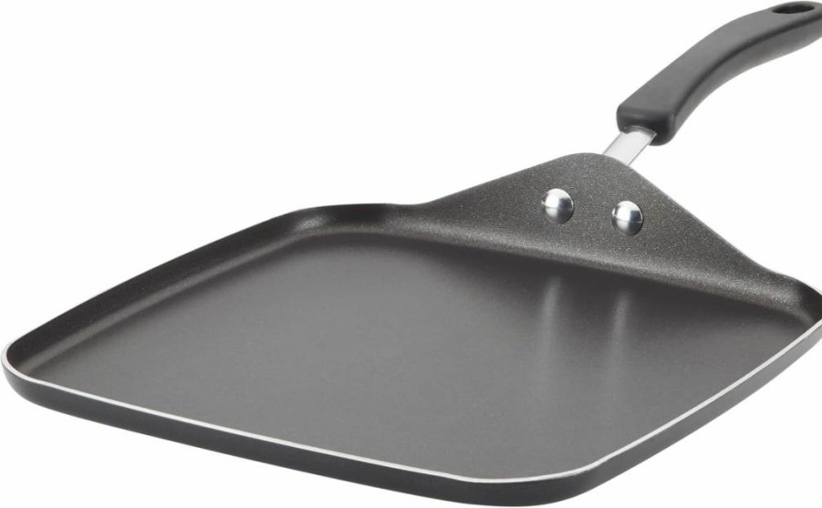 Farberware Diamondmax Nonstick 11-Inch Square Grill Pan and Griddle, Dishwasher Safe Deep Cookware, Silver