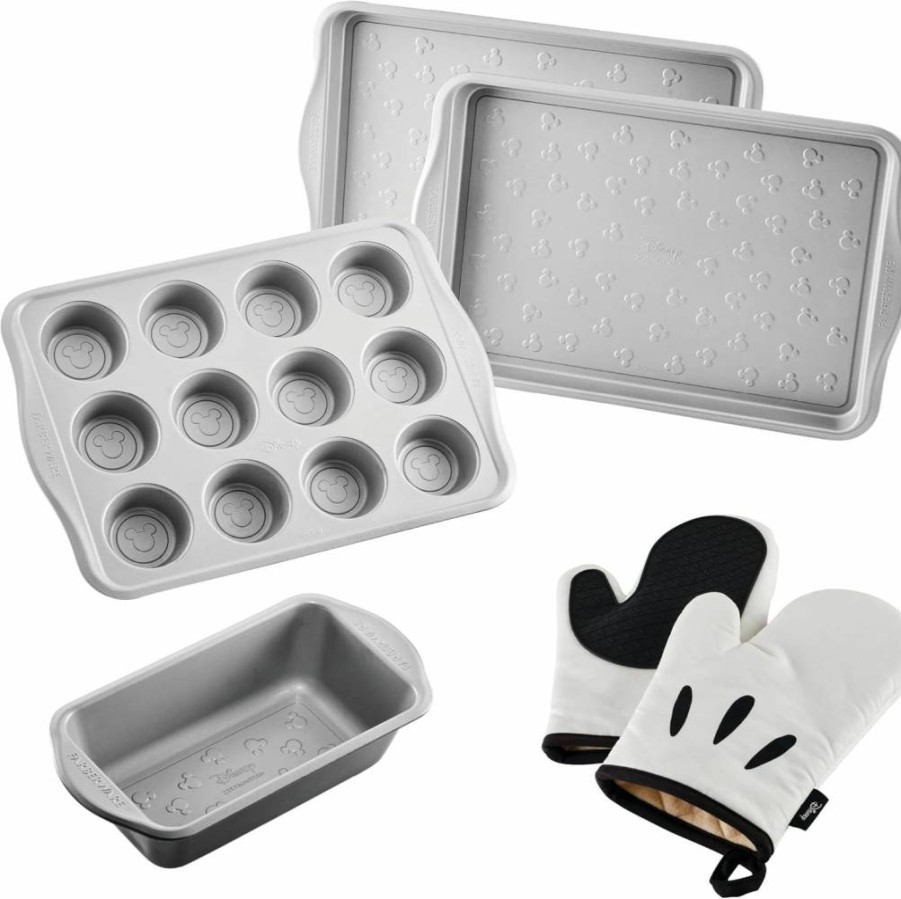 Farberware Disney Mickey Mouse Nonstick 6-Piece Bakeware Set - Black Baking Pans for Cookies, Cakes & More