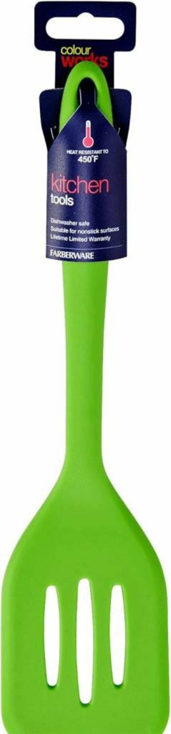 Farberware Red Silicone Slotted Turner - Heat-Resistant Kitchen Spatula for Non-Stick Cookware