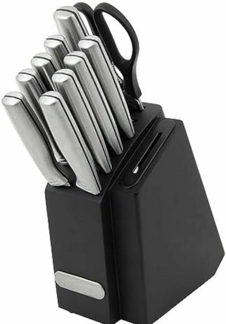 Farberware Edgekeeper 11-Piece Stainless Steel Knife Block Set with Premium Knives and Storage Block