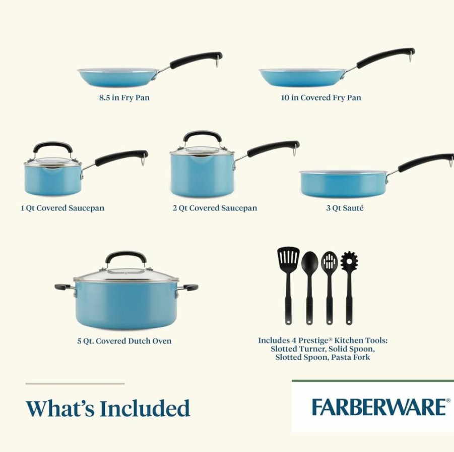 Farberware 12.5 Inch Ceramic Nonstick Deep Fry Pan with Helper Handle, PFOA-Free Gray Skillet, EcoAdvantage Cookware for Healthy Frying