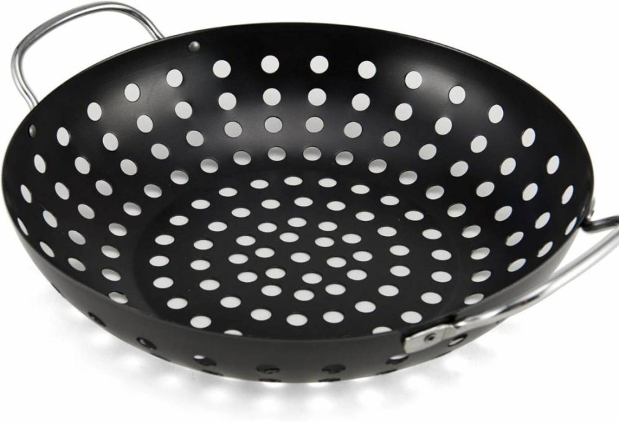 Farberware 8-Inch Nonstick Mini Round Wok Topper for BBQ - Black