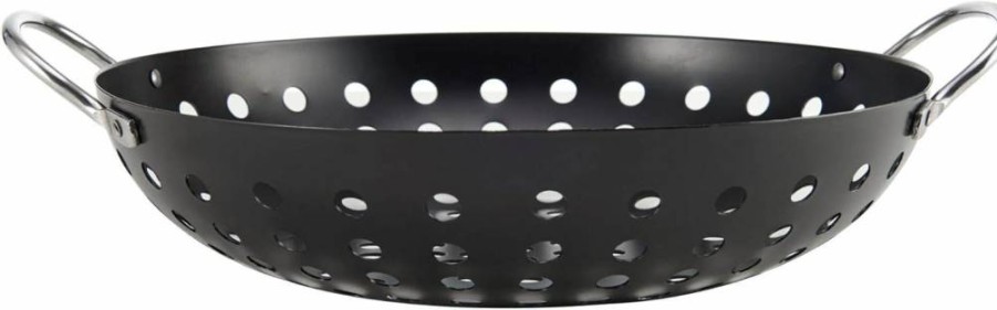 Farberware 8-Inch Nonstick Mini Round Wok Topper for BBQ - Black