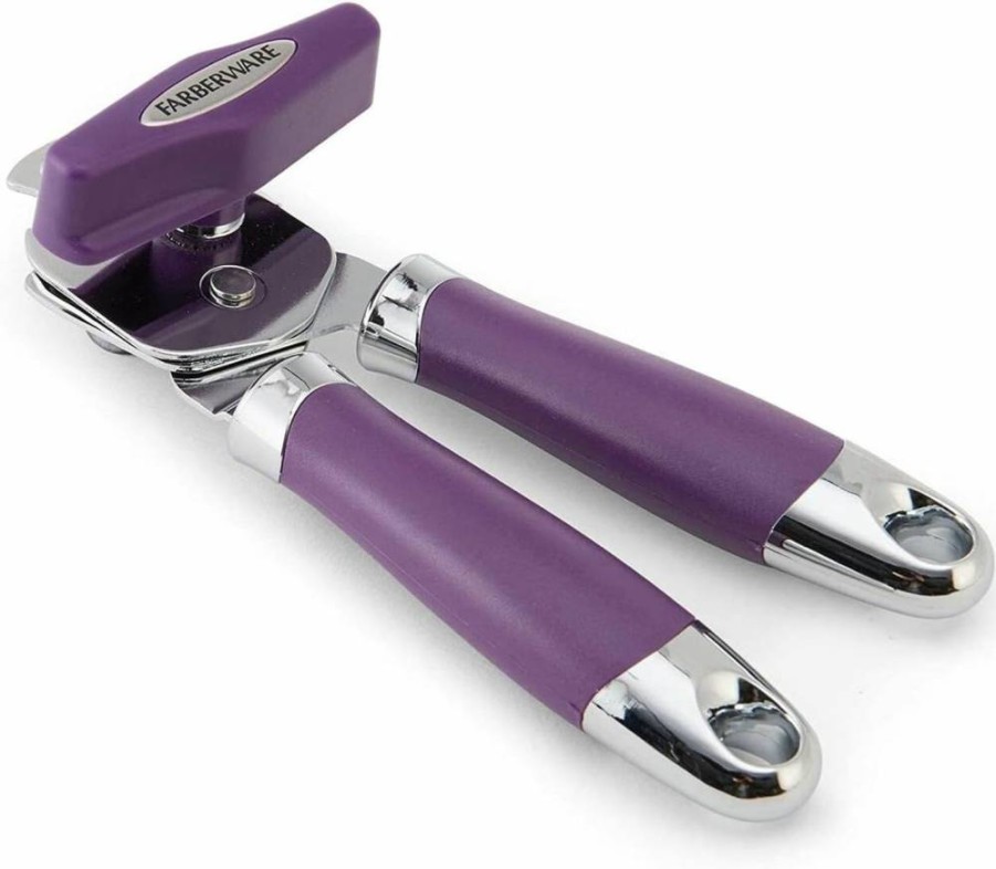 Farberware Pro 2 Can Opener - Red, One Size, Durable Manual Can Opener with Easy Grip Handle, Smooth Operation, Compact Design for Kitchen