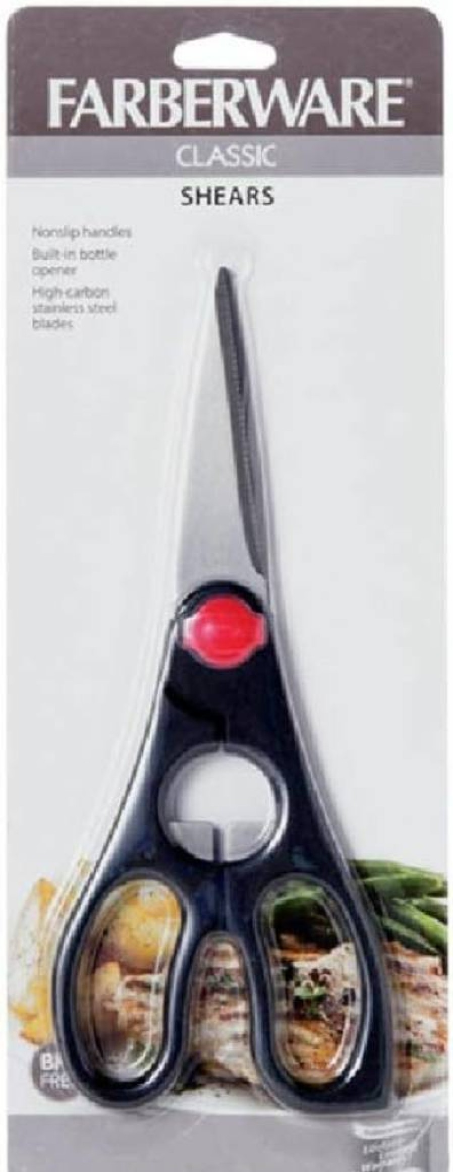 Farberware Black Kitchen Shears 1-Piece Heavy Duty Cooking Scissors for Herbs Meat Poultry