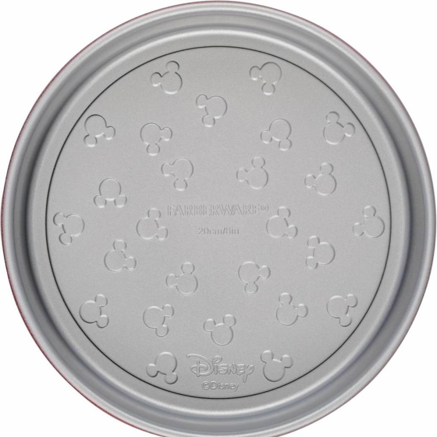 Farberware Disney Mickey Mouse 9-Inch Nonstick Springform Cake Pan for Cheesecake, Baking - Red and Gray