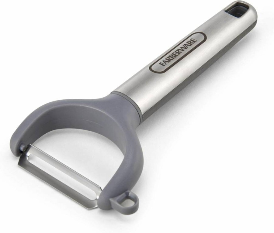 Farberware Professional 8.46-Inch Stainless Steel Ice Cream Scoop with Soft Grip - Gray Kitchen Utensil