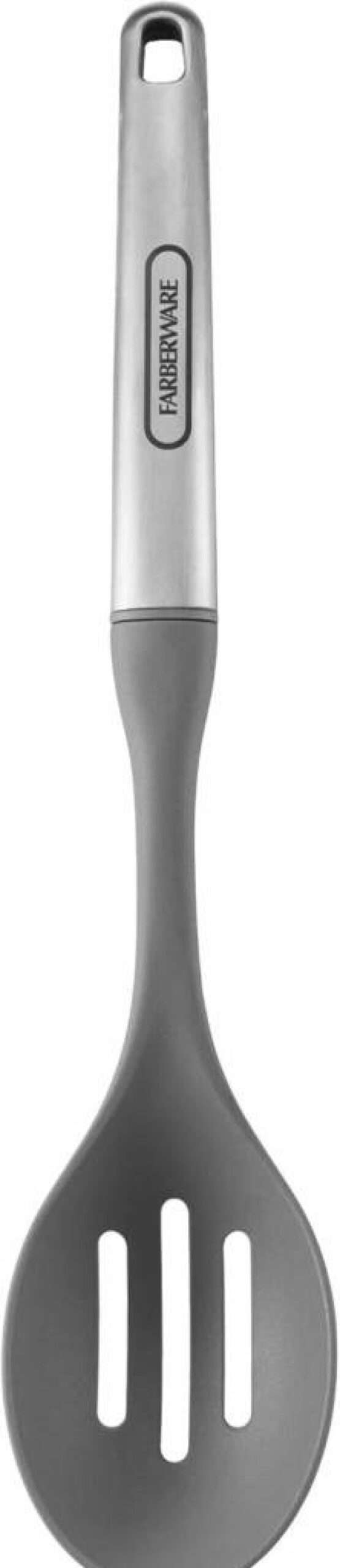 Farberware Professional 11.81-Inch Soft Spoon Spatula, Stainless Steel with Gray Handle, Kitchen Cooking Utensil